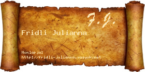 Fridli Julianna névjegykártya